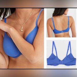 34C Aerie Smoothez Blue Unlined Balconette Bra - NWT